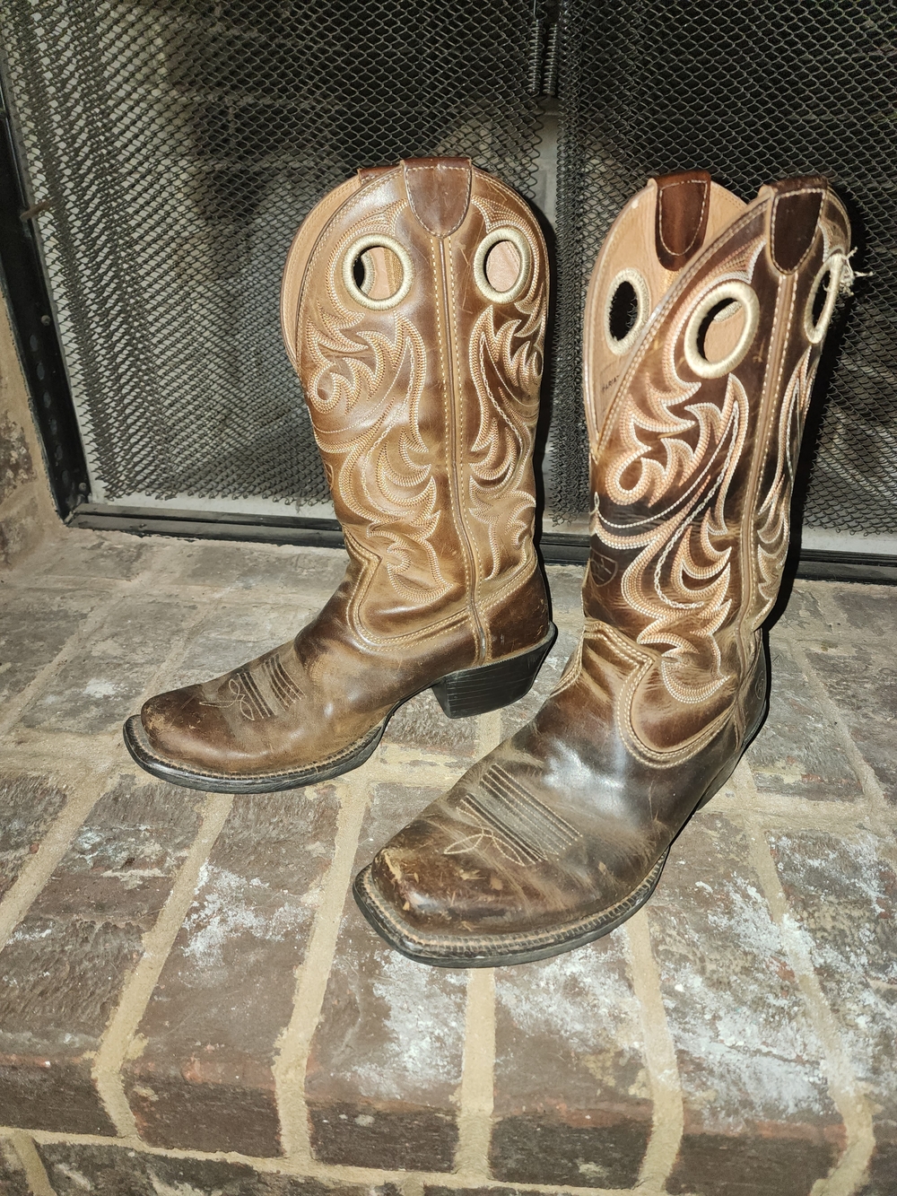 Ariat Brown Two-Tone Pull-On Western Cowboy Boots
